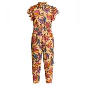 Farm Rio banana bunch frilled-sleeve jumpsuit